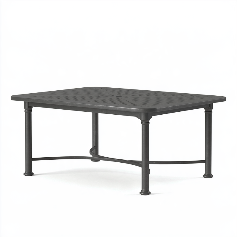 Gartentisch 150 x 90 x 73 cm aus Metall Anthrazit - rechteckig für Terrasse und Garten