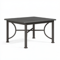 Gartentisch 152 x 97 x 74 cm Metall Anthrazit rechteckiger Esstisch mit Lattenplatte