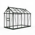 Gewächshaus 256 x 192 x 197 cm aus Aluminium und Polycarbonat Grün freistehend mit Tür