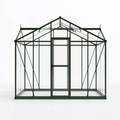 Gewächshaus 240 x 190 x 195 cm Aluminium Dunkelgrün Transparent mit Schiebetür