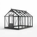 Gewächshaus 250 x 190 x 250 cm aus Aluminium und Glas in Anthrazit mit Dachfenster