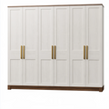 Kleiderschrank 300 x 60 x 220 cm Weiß Holzoptik sechstürig