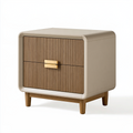 Nachttisch 60 x 40 x 60 cm in Beige und Braun aus Holzwerkstoff mit 2 Schubladen im modernen Stil