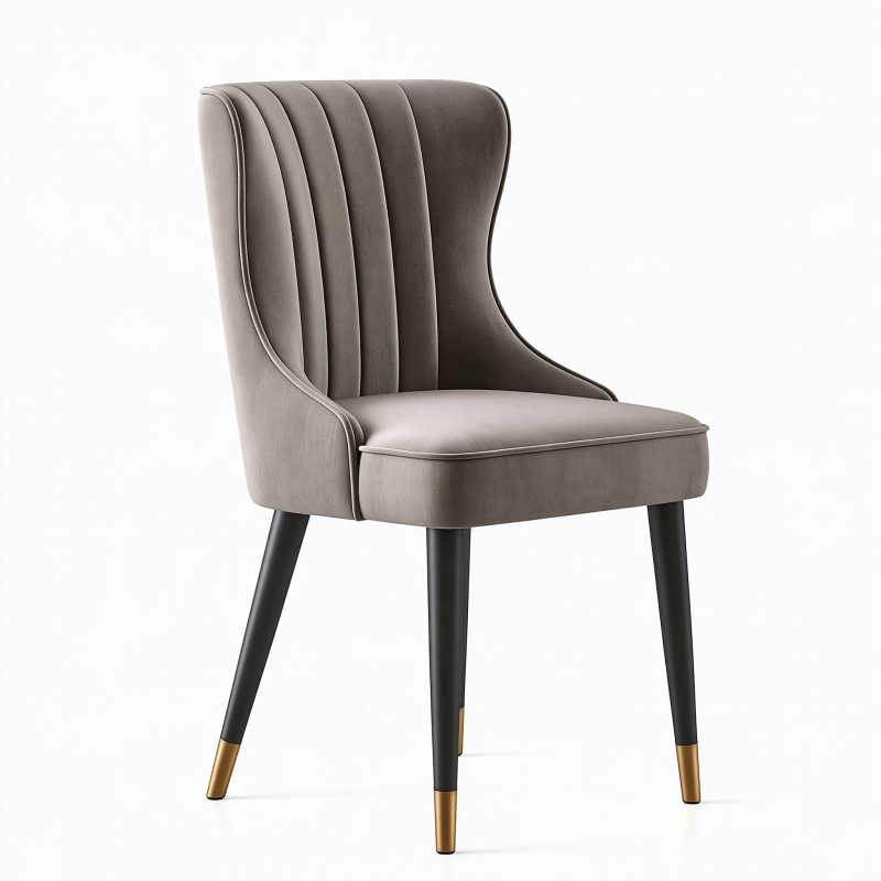Esszimmerstuhl 60 x 65 x 90 cm Stoff Taupe Gepolstert Modern
