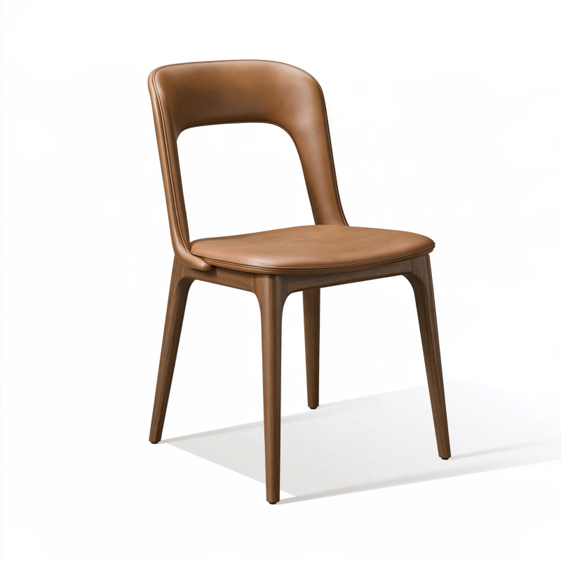 Esszimmerstuhl 48 x 54 x 82 cm braun Kunstleder Holz modern